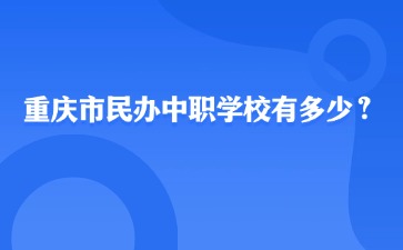 重慶市民辦中職學(xué)校有多少？